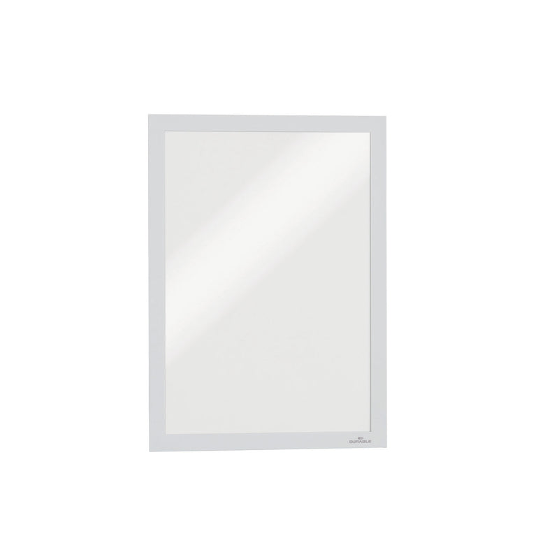 Durable® Infoframe DURAFRAME Self Adhesive Double Sided Sign Holder, 9.5 x 12, White Frame, 2/Pack (DBL476802) Pack of 2