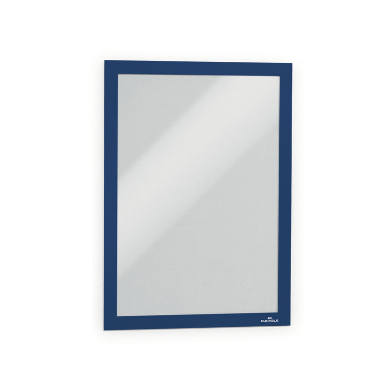 Durable® Infoframe DURAFRAME Self Adhesive Double Sided Sign Holder, 9.5 x 12, Dark Blue Frame, 2/Pack (DBL476807) Pack of 2