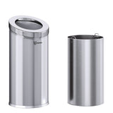 HLS Commercial® Beveled Open Top Trash Can, 15 gal, Stainless Steel, Silver (HLMHLSC04G15A) Each