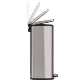 HLS Commercial® Step Pedal Trash Can, 13 gal, Plastic/Stainless Steel, Silver (HLMHLSS13R) Each