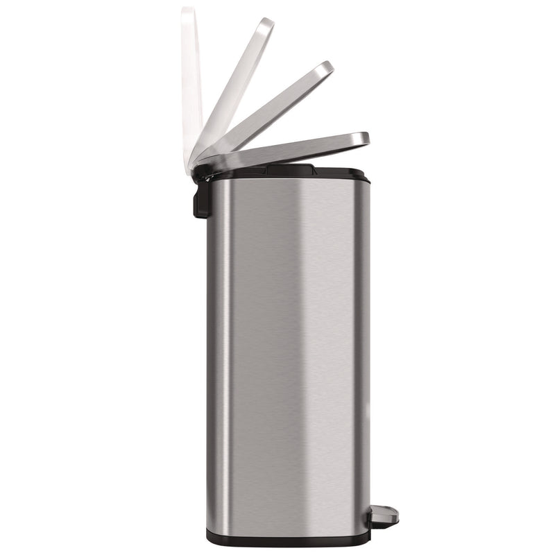HLS Commercial® Step Pedal Trash Can, 13 gal, Plastic/Stainless Steel, Silver (HLMHLSS13R) Each