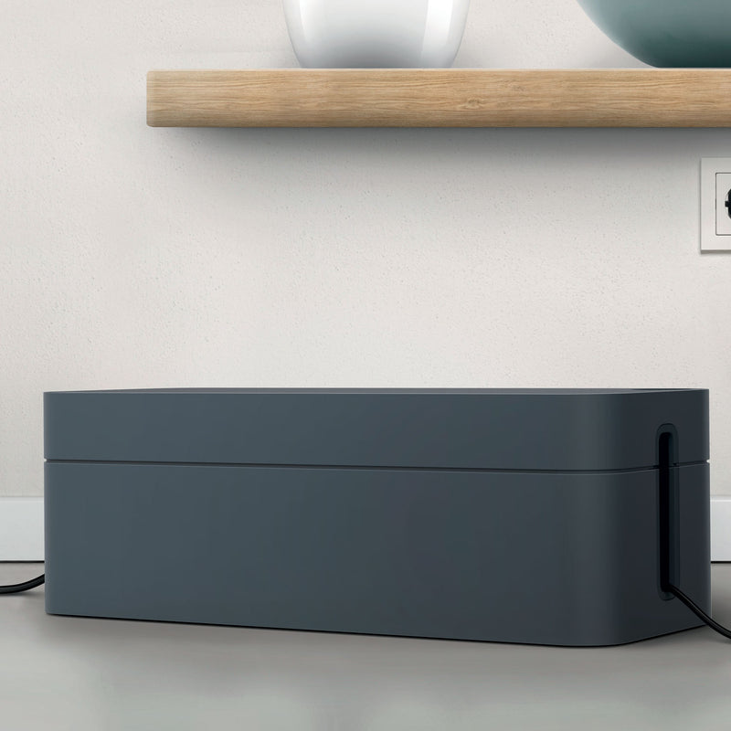 Durable® CAVOLINE Cable Management Box, 16" w x 6.1" d x 5.5" h, Large, Charcoal (DBL503037) Each