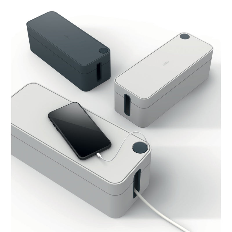 Durable® CAVOLINE Cable Management Box, 16" w x 6.1" d x 5.5" h, Large, Charcoal (DBL503037) Each