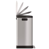HLS Commercial® Step Pedal Trash Can and Recycle Bin, 16 gal, Plastic/Stainless Steel, Silver (HLMHLSS16R) Each