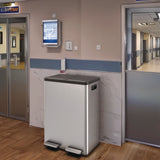 HLS Commercial® Fire-Resistant Step Pedal Trash Can and Recycle Bin, 16 gal, Plastic/Stainless Steel, Silver (HLMHLSS16RFR) Each