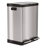 HLS Commercial® Fire-Resistant Step Pedal Trash Can and Recycle Bin, 16 gal, Plastic/Stainless Steel, Silver (HLMHLSS16RFR) Each