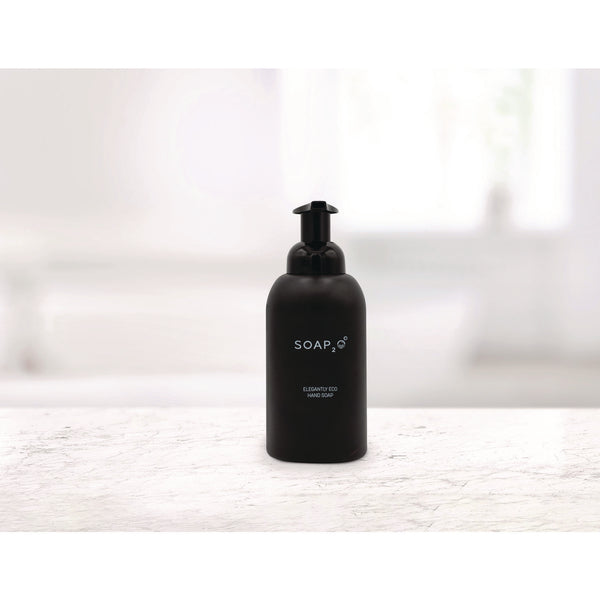 SOAP2O Eco Glass Bottle Soap Dispenser, 350 mL, Black, 30/Carton (SZOS2OMD350BD) Case of 30