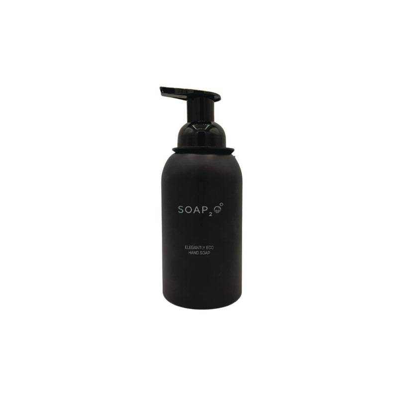 SOAP2O Eco Glass Bottle Soap Dispenser, 350 mL, Black, 30/Carton (SZOS2OMD350BD) Case of 30