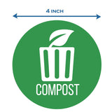 HLS Commercial® Vinyl Decals, Compost, 4" Diameter, Green/White, 3/Pack (HLMHLSKERCCOMP3) Pack of 3