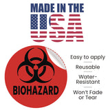 HLS Commercial® Vinyl Decals, Biohazard, 4" Diameter, Red/Black, 3/Pack (HLMHLSKERHAZ3) Pack of 3