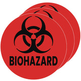 HLS Commercial® Vinyl Decals, Biohazard, 4" Diameter, Red/Black, 3/Pack (HLMHLSKERHAZ3) Pack of 3