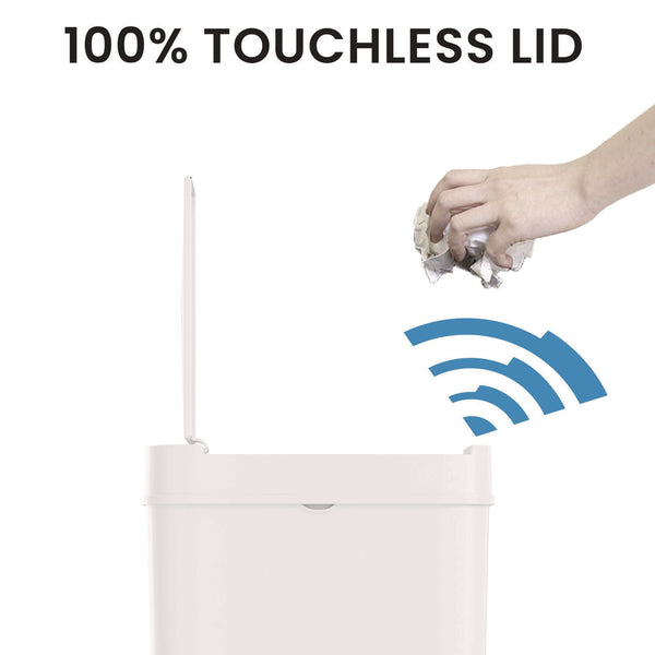 HLS Commercial® Plastic Sensor Trash Can, 3 gal, Plastic, White (HLMHLSSP03WW) Each