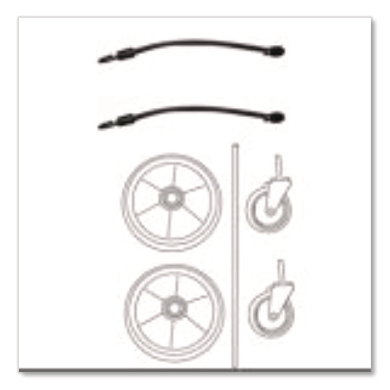 Rubbermaid® Commercial 8" Ball Bearing Wheel and 4" Swivel Stem Caster Kit with Axle for Microfiber Cleaning Cart, (2) Wheels, (2) Casters (SGS9T94M1) Each