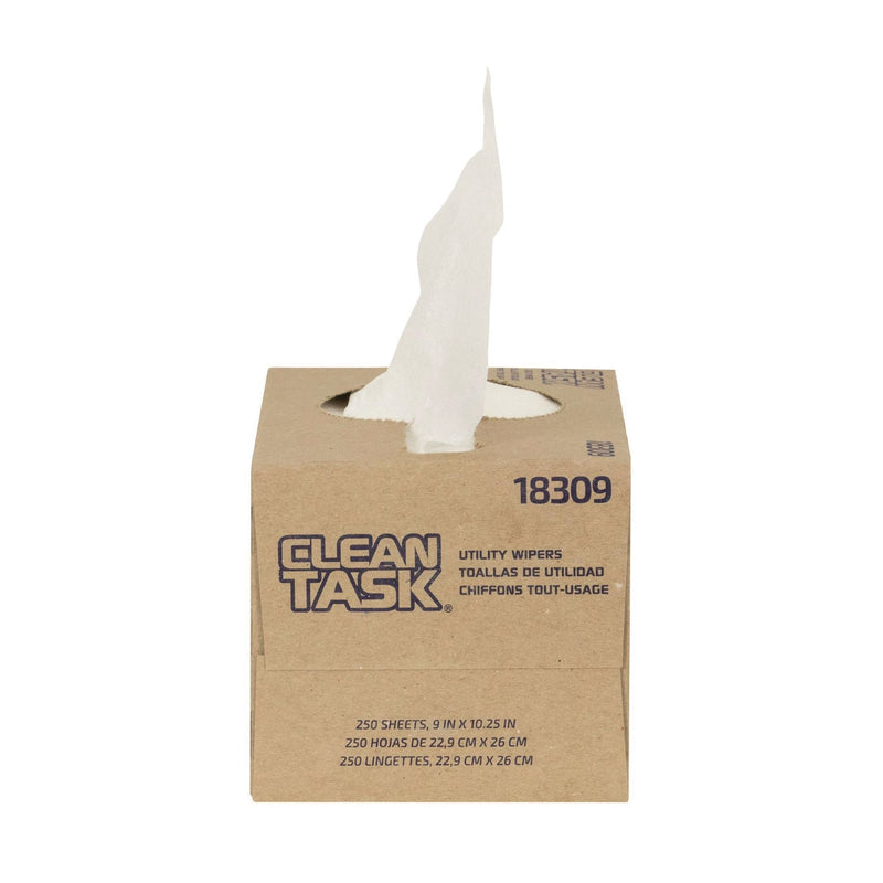 Sellars® Clean Task Utility Wipers, 1-Ply, 9 x 10.25, White, 250 Sheets/Box, 24 Boxes/Carton (SLR18309) Case of 24