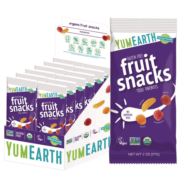 YumEarth Organic Fruit Snacks, Assorted Flavors, 2 oz Bag, 12/Carton (GRR22002288) Case of 12