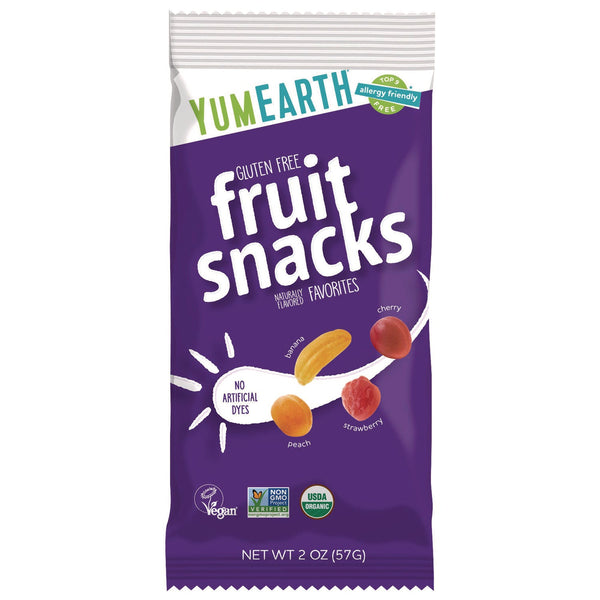 YumEarth Organic Fruit Snacks, Assorted Flavors, 2 oz Bag, 12/Carton (GRR22002288) Case of 12