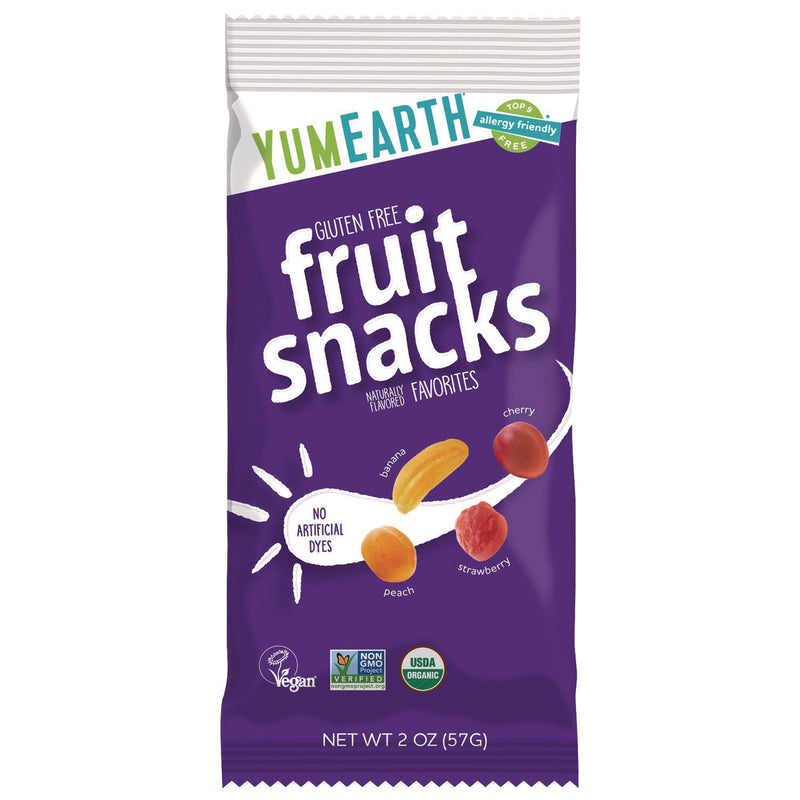 YumEarth Organic Fruit Snacks, Assorted Flavors, 2 oz Bag, 12/Carton (GRR22002288) Case of 12