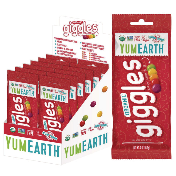 YumEarth Organic Giggles, Assorted Flavors, 2 oz Bag, 12/Carton (GRR22002289) Case of 12