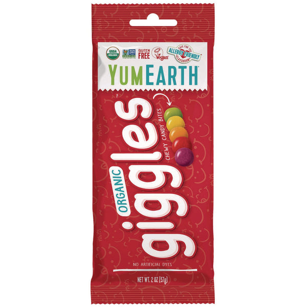 YumEarth Organic Giggles, Assorted Flavors, 2 oz Bag, 12/Carton (GRR22002289) Case of 12