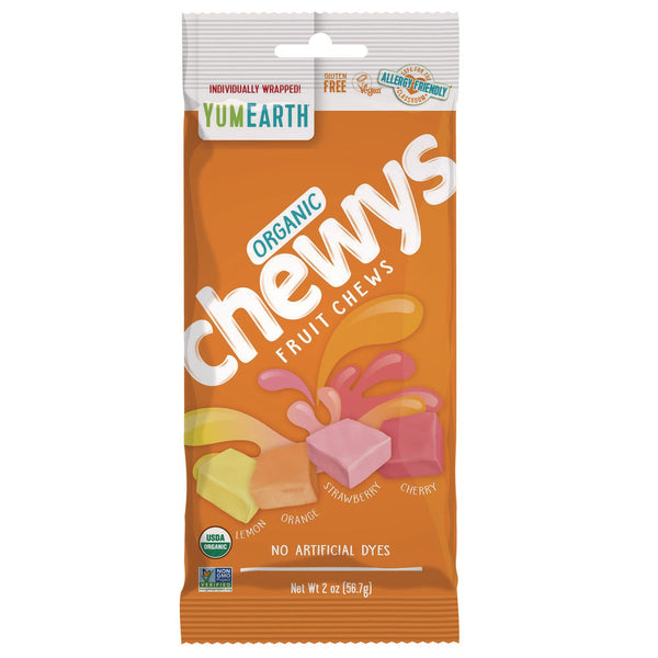 YumEarth Organic Chewys, Assorted Flavors, 2 oz Bag, 12/Carton (GRR22002291) Case of 12