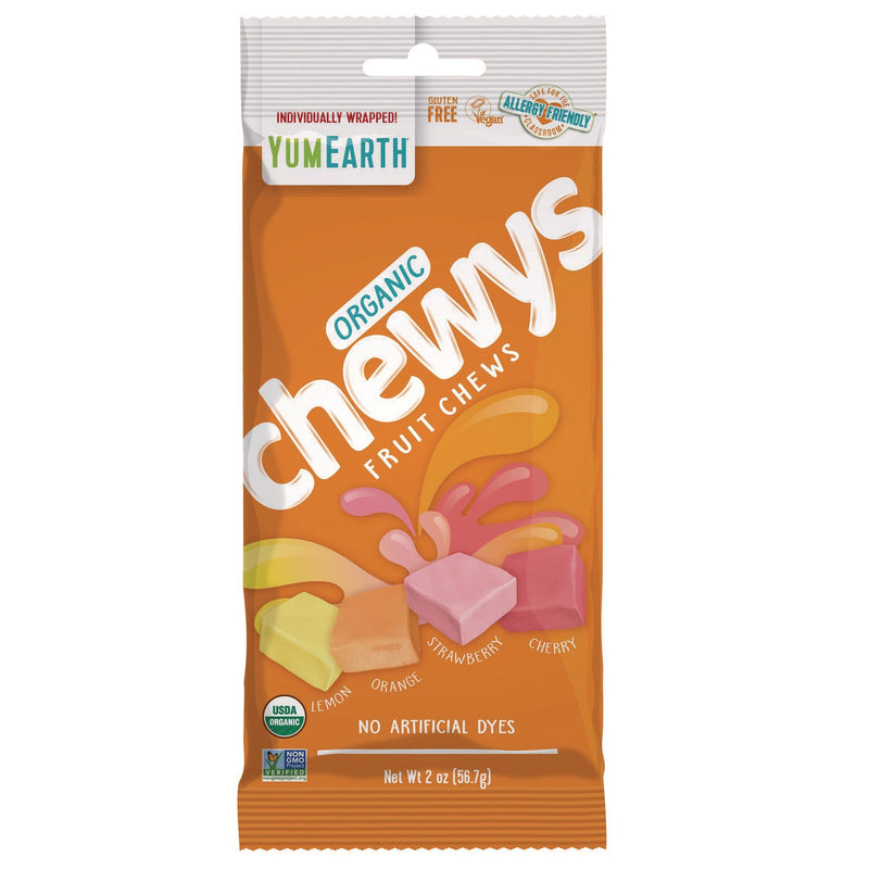 YumEarth Organic Chewys, Assorted Flavors, 2 oz Bag, 12/Carton (GRR22002291) Case of 12