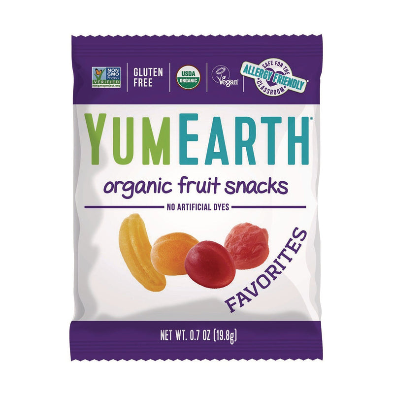 YumEarth Organic Fruit Pack Snacks, Assorted Flavors, 0.7 oz Bag, 35/Carton (GRR22002293) Case of 35