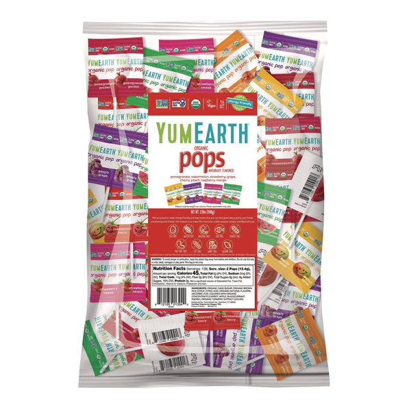 YumEarth Lollipops, Assorted Flavors, 3.5 lb Bag, 250 Pieces (GRR22002296) Case of 250