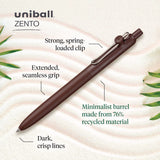 uniball® Zento Gel Pen, Retractable, Medium 0.7 mm, Black Ink, Adobe/Linen/Mist/Umber Barrel Colors, Dozen (UBC70660) 1 Dozen