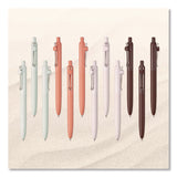 uniball® Zento Gel Pen, Retractable, Medium 0.7 mm, Black Ink, Adobe/Linen/Mist/Umber Barrel Colors, Dozen (UBC70660) 1 Dozen
