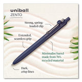 uniball® Zento Gel Pen, Retractable, Medium 0.7 mm, Black Ink, Coastal/Fog/Ivory/Lavender Barrel Colors, Dozen (UBC70663) 1 Dozen