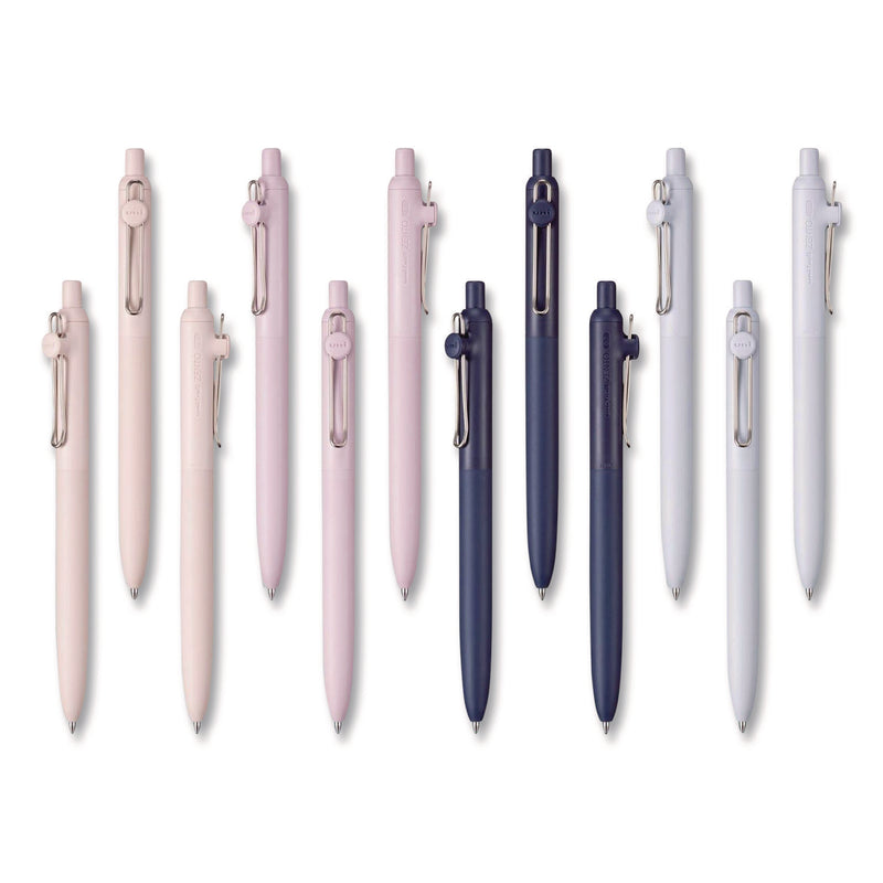 uniball® Zento Gel Pen, Retractable, Medium 0.7 mm, Black Ink, Coastal/Fog/Ivory/Lavender Barrel Colors, Dozen (UBC70663) 1 Dozen