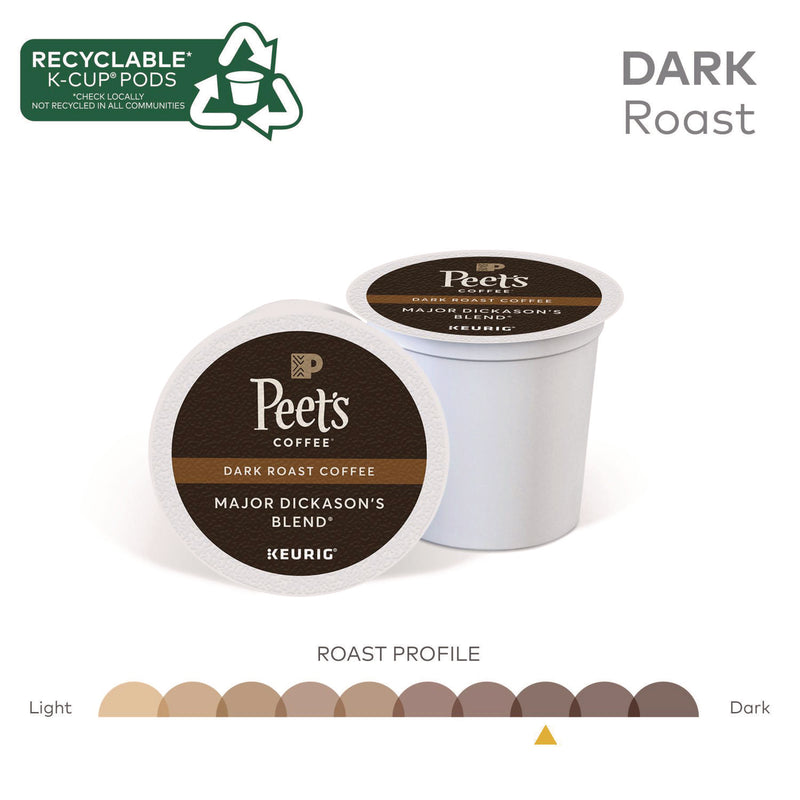 Peet's Major Dickason's Blend K-Cups, Regular, 88/Carton (GMT6547CT) Case of 88