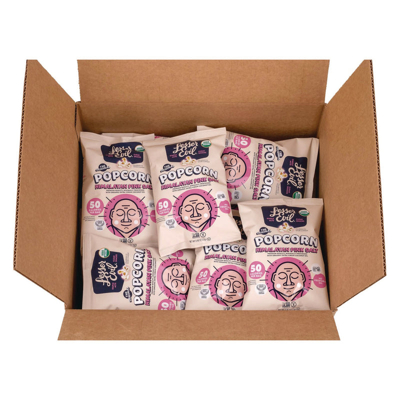 LesserEvil® Himalayan Pink Salt Organic Popcorn, Salt, 0.46 oz Bag, 24/Carton (GRR22001053) Case of 24