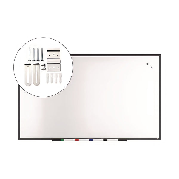 TRU RED™ Magnetic Steel Dry Erase Board, 36" x 60", White Surface, Black Aluminum Frame (TUDTR61182) Each