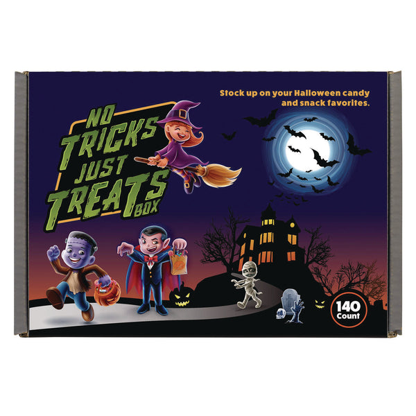 Snack Box Pros No Tricks Just Treats Halloween Box, Assorted Varieties, 140 Count (GRR70000084) Each