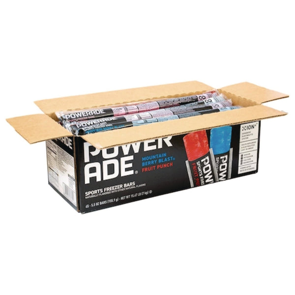 POWERADE® Sport Electrolytes Freezer Bars, Berry Blast, Fruit Punch, 5.5 oz, Bar, 45/Carton (GRR30700436) Case of 45