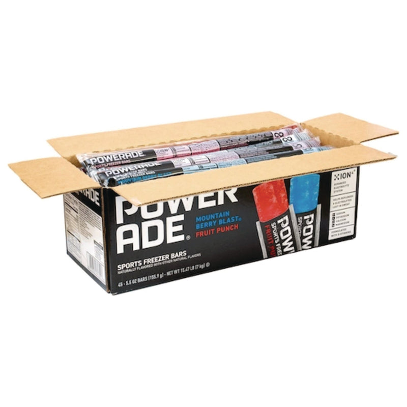 POWERADE® Sport Electrolytes Freezer Bars, Berry Blast, Fruit Punch, 5.5 oz, Bar, 45/Carton (GRR30700436) Case of 45