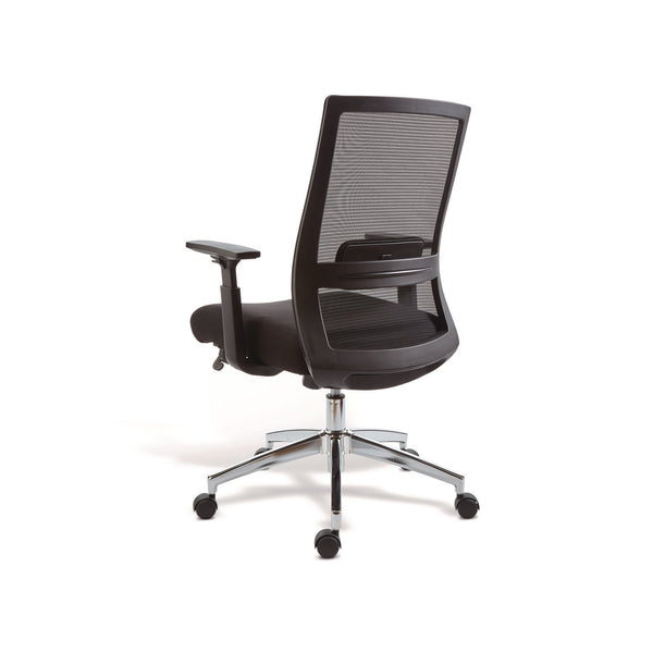 Alera® Ashdale Ergonomic Fabric Swivel Task Chair, Supports Up to 275 lb, 18.15 to 21.89 Seat Height, Black Seat/Back, Black Base (ALEAD41BME17)