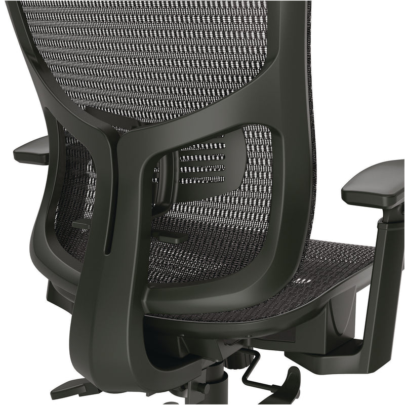 Alera® Hollins Ergonomic Mesh Swivel Task Chair, Supports Up to 275 lb, 18.57 to 22.54 Seat Height, Black Seat/Back, Black Base (ALEHL42BME18)