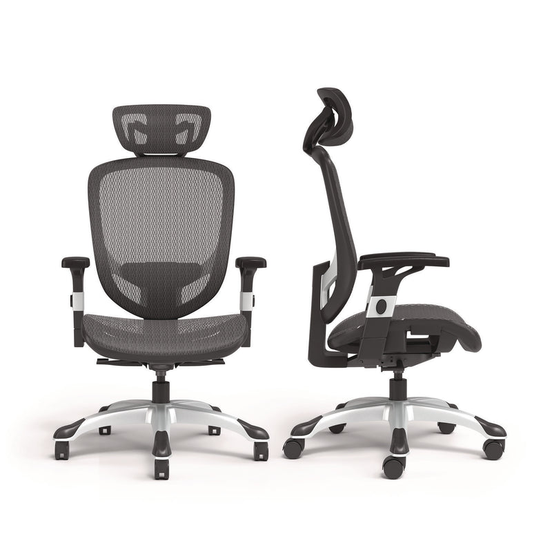 Alera® Minerva Ergonomic Mesh Swivel Task Chair, Supports Up to 275 lb, 17.24 to 20.98 Seat Height, Black Seat/Back, Black Base (ALEMV41BME18)