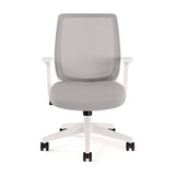 Alera® Wessex Ergonomic Fabric Mesh Swivel Task Chair, Supports Up to 275 lb, 17.09 to 20.83 Seat Height, Gray Seat/Back, White Base (ALEWX42BME47)