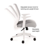 Alera® Wessex Ergonomic Fabric Mesh Swivel Task Chair, Supports Up to 275 lb, 17.09 to 20.83 Seat Height, Gray Seat/Back, White Base (ALEWX42BME47)