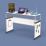Luxor Height-Adjustable Trapezoid Student Desk with Drawer, 60.25 x 21 x 32 to 38, White (LXCMBSDESK) Each
