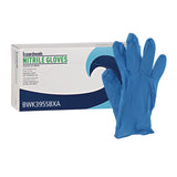 Boardwalk® Blue Disposable Nitrile Gloves, 380 Series, Powder-Free, Large, 4 mil Thick, 9.5" Long, Blue, 100/Box, 10 Boxes/Carton (BWK370LCT) Case of 1000
