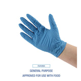 Boardwalk® Blue Disposable Nitrile Gloves, 380 Series, Powder-Free, Large, 4 mil Thick, 9.5" Long, Blue, 100/Box, 10 Boxes/Carton (BWK370LCT) Case of 1000