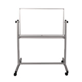 Luxor Mobile Magnetic Whiteboard, 36" x 24", White Surface, Silver Aluminum Frame (LXCMB3624WW) Each