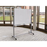 Luxor Mobile Magnetic Whiteboard, 48" x 36", White Surface, Silver Aluminum Frame (LXOMB4836WW) Each