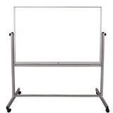 Luxor Mobile Magnetic Whiteboard, 60" x 40", White Surface, Silver Aluminum Frame (LXCMB6040WW) Each