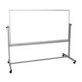 Luxor Mobile Magnetic Whiteboard, 72" x 40", White Surface, Silver Aluminum Frame (LXCMB7240WW) Each