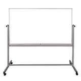 Luxor Mobile Magnetic Whiteboard, 72" x 40", White Surface, Silver Aluminum Frame (LXOMB7240WW) Each